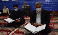 حضور صالح رحیمی فرماندار و عارف علوی تبار بخشدار بوشهر در مراسم ترتیل خوانی قرآن کریم